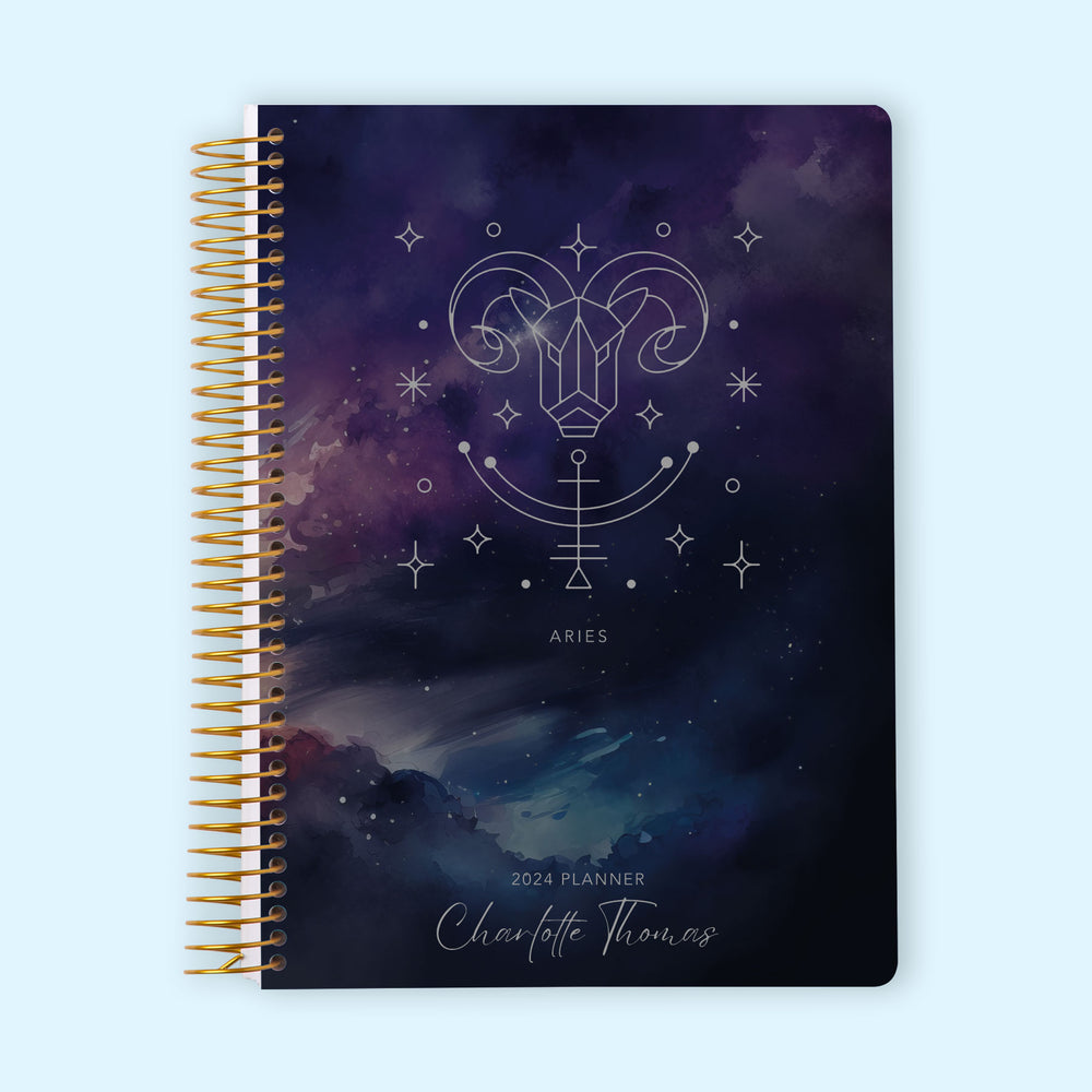 6x9 Monthly Planner - Aries Zodiac Sign