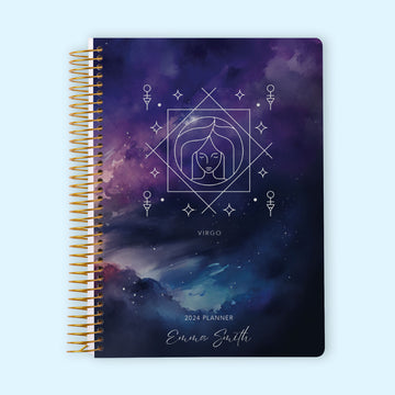 6x9 Monthly Planner - Virgo Zodiac Sign