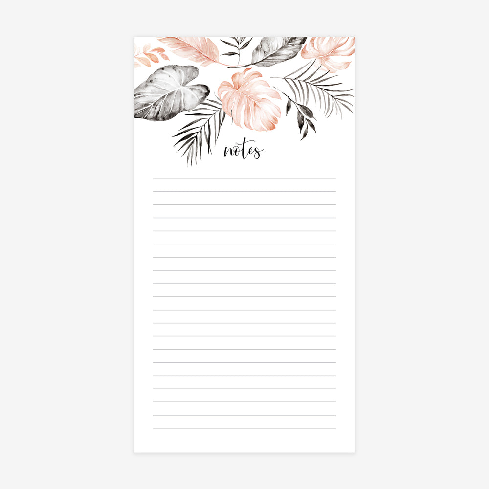 Lined Notepad - Blush Gray Tropical