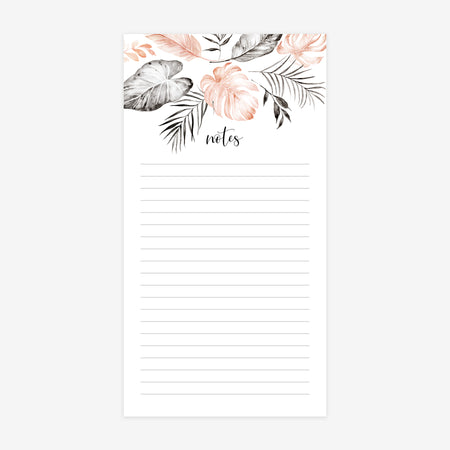 Lined Notepad - Blush Gray Tropical