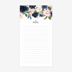 Lined Notepad - Navy Blush Roses
