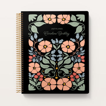 8.5x11 Teacher Planner - Secret Garden Midnight Garden