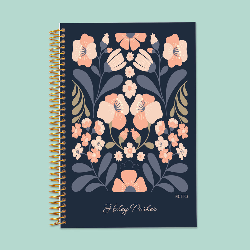 6x9 Notebook/Journal - Secret Garden Blush & Dusk