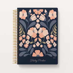 
                  
                    Secret Garden Blush & Dusk cover on a 6×9 Posy planner
                  
                