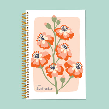 6x9 Notebook/Journal - Secret Garden Coral Bloom