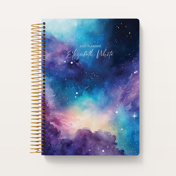 Self Care Planner - Space Galaxy Blue Purple