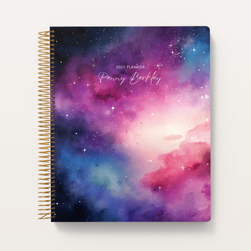 8.5x11 Teacher Planner - Space Galaxy Pink Blue