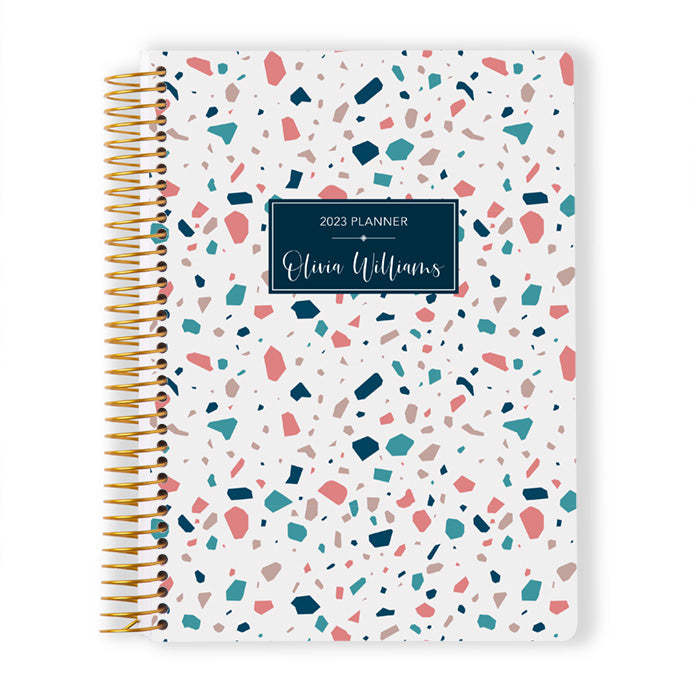 6x9 Student Planner - Pink Teal Terrazzo