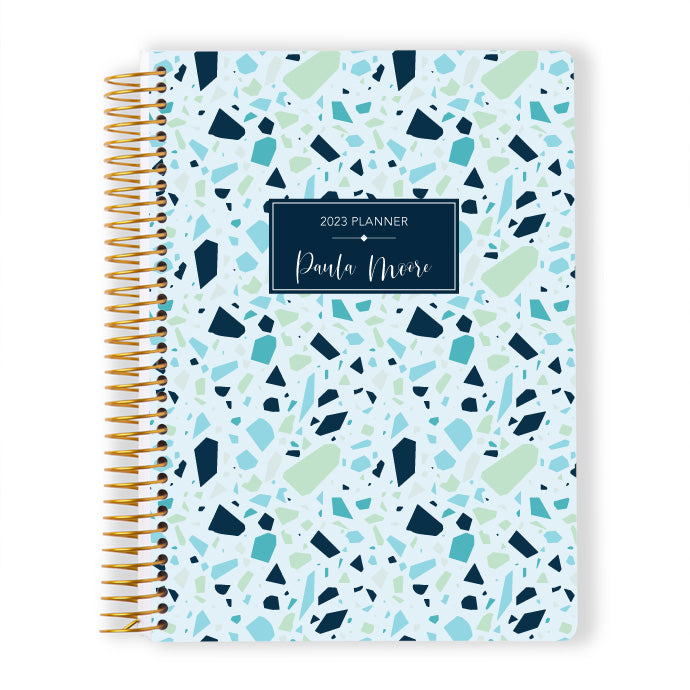 6x9 Weekly Planner - Blue Green Terrazzo