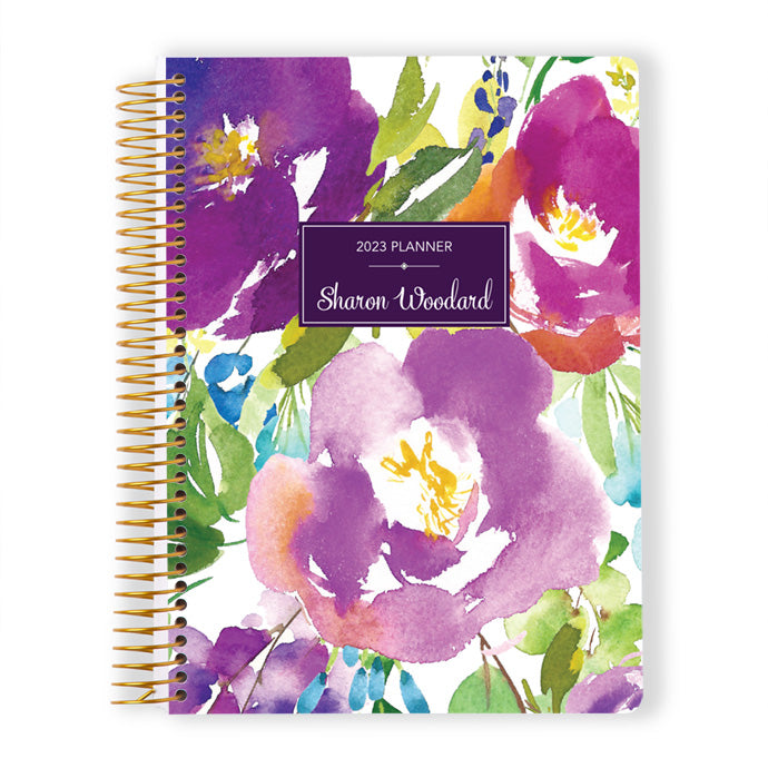6x9 Weekly Planner - Violet Watercolor Floral