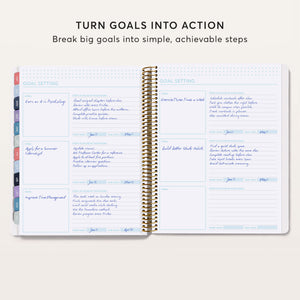 
                  
                    Student planner goal-setting pages with steps, deadlines and progress notes.
                  
                
