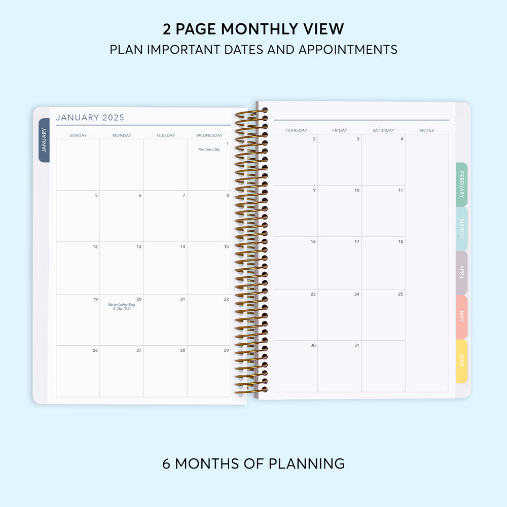 
                  
                    a planner with the text, 2 page month view plan important dates and appointmentss
                  
                