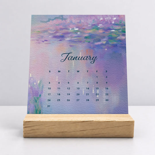 Desk Calendar (Choose Your Start Month) - Dreamy Watercolors