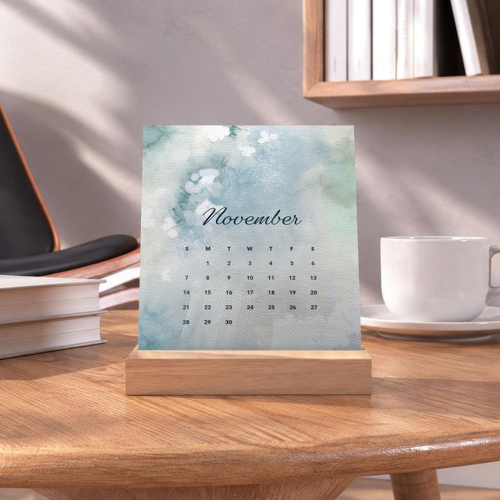 Desk Calendar (Choose Your Start Month) - Dreamy Watercolors