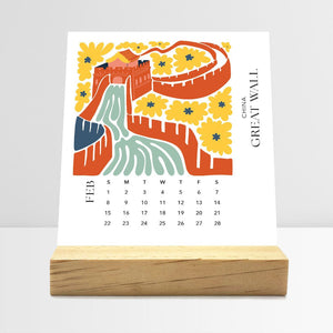 
                  
                    Desk Calendar (Choose Your Start Month) - Modern Travel
                  
                