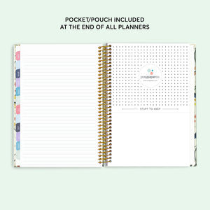 
                  
                    Storage pocket inside a 6×9 hardcover student planner
                  
                