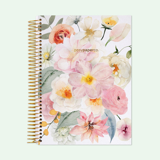 6x9 Hardcover Student Planner - Flirty Florals Blush
