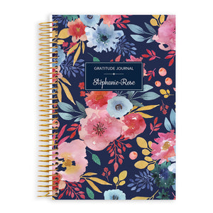 
                  
                    6x9 Gratitude Journal - Navy Blue Pink Watercolor Floral
                  
                