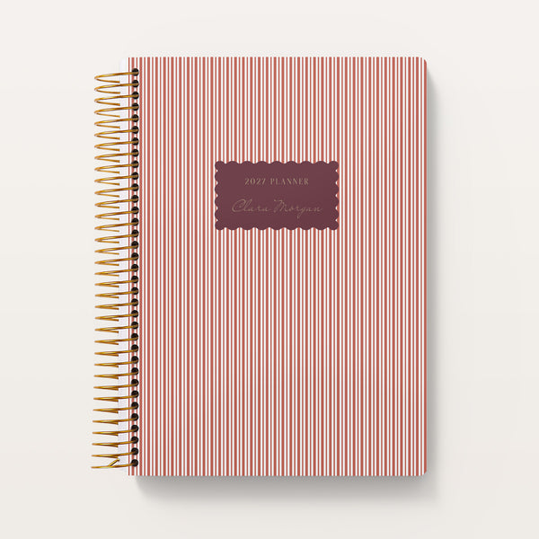 6x9 Weekly Planner - Harbor Linen · Poppy Red