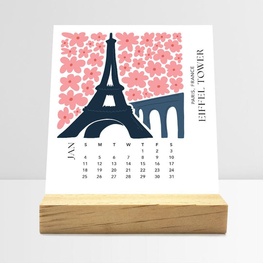 Desk Calendar (Choose Your Start Month) - Modern Travel