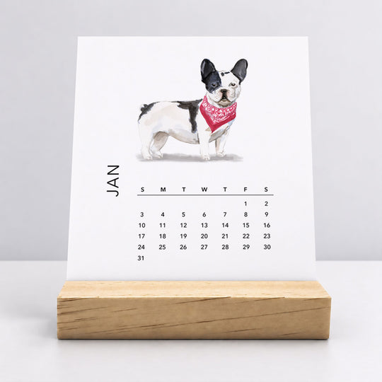 Desk Calendar (Choose Your Start Month) - Dog Breeds