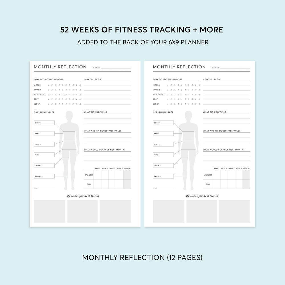 
                  
                    Fitness Planning Section - for 6x9 planners
                  
                