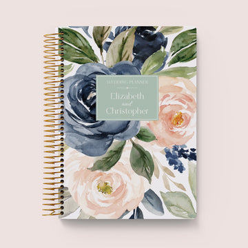 6x9 Wedding Planner - Navy Blush Roses