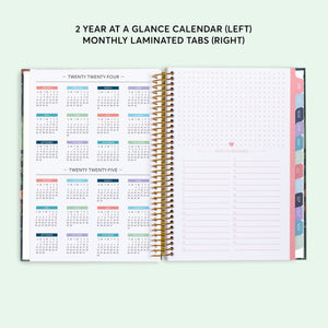 
                  
                    Two-year-at-a-glance reference pages in a 6×9 hardcover Posy planner
                  
                