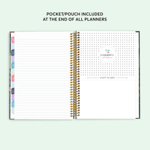 
                  
                    Storage pocket inside a 6×9 hardcover student planner
                  
                