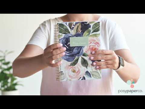 
                  
                    Load and play video in Gallery viewer, 6x9 Weekly Planner - Blue Elegant Floral
                  
                