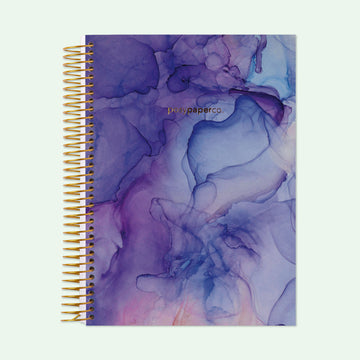 6x9 Hardcover Student Planner - Purple Flowing Ink