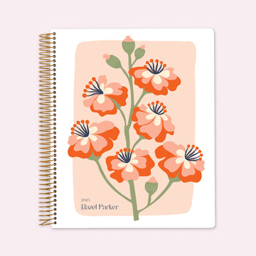 8.5x11 Teacher Planner - Secret Garden Coral Bloom