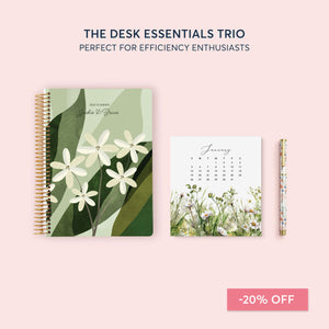 
                  
                    The Desk Essentials Trio - Weekly Planner, Desk Calendar and Rollerball Pen
                  
                