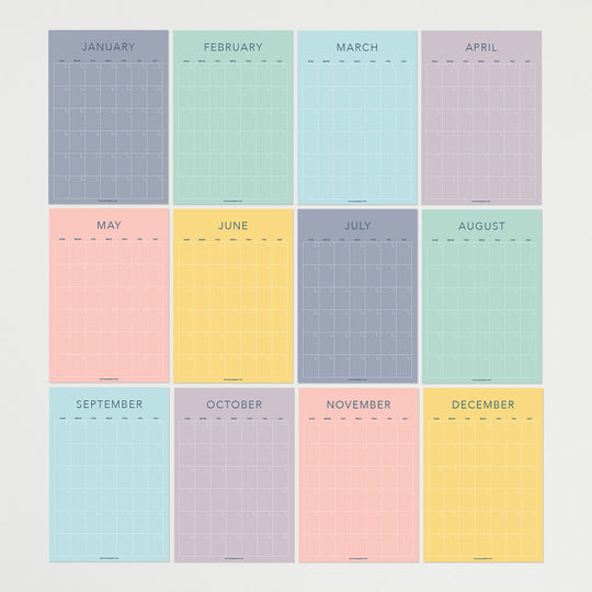Large Undated Wall Calendar - Minimal Color