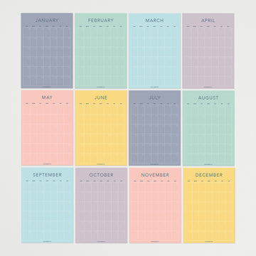 Large Undated Wall Calendar - Minimal Color