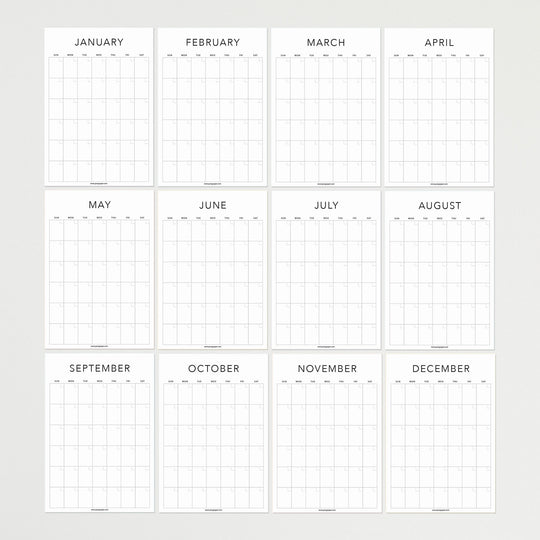Large Undated Wall Calendar - Minimal
