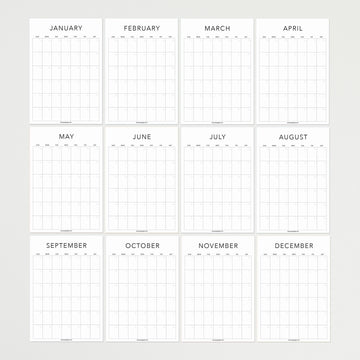 Large Undated Wall Calendar - Minimal