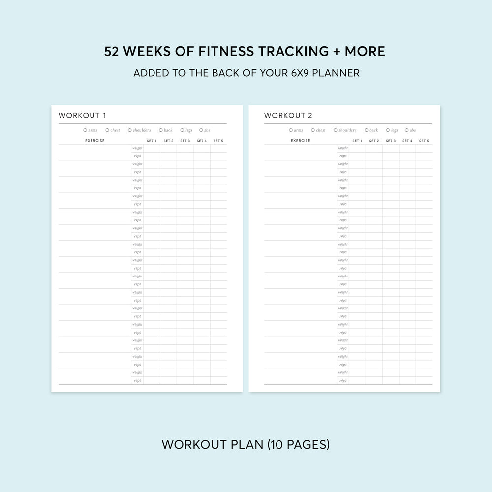 
                  
                    Fitness Planning Section - for 6x9 planners
                  
                