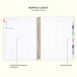8.5x11 Monthly Planner - Navy Pink Gold Floral