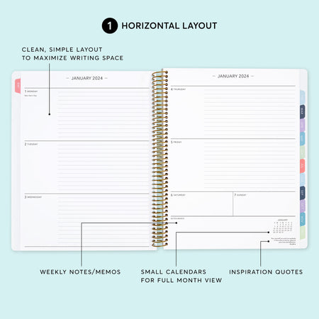 8.5x11 Weekly Planner - Neutral Watercolor Gradient