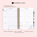 6x9 Weekly Planner - Pink Grey Watercolor Gradient