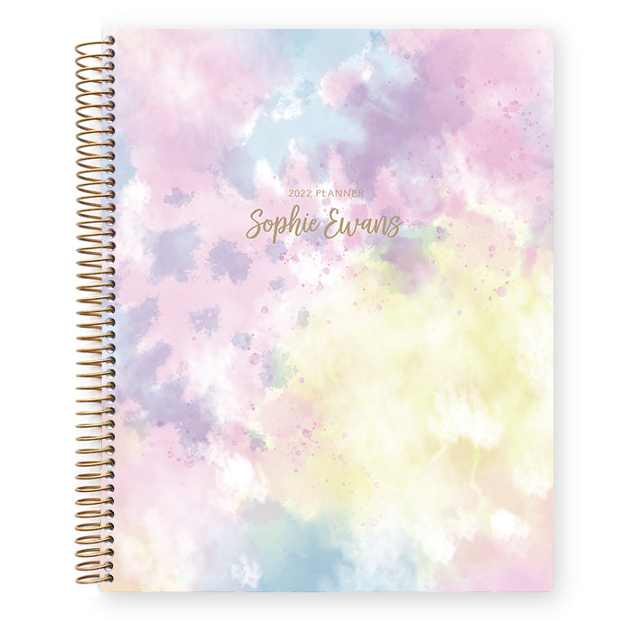 8.5x11 Teacher Planner -  Purple Splatter Tie Dye
