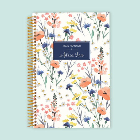 6x9 Meal Planner - Field Flowers Blue