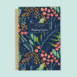 6x9 Meal Planner - Navy Watercolor Floral