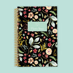 6x9 Notebook/Journal - Black Meadow Floral
