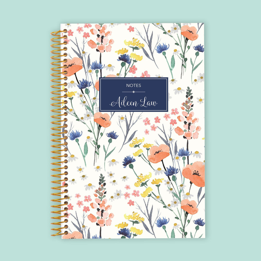 6x9 Notebook/Journal - Field Flowers Blue