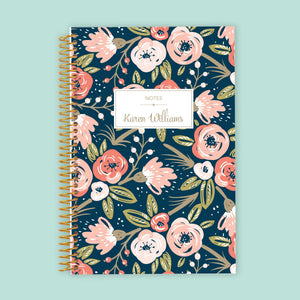 
                  
                    6x9 Notebook/Journal - Navy Pink Gold Floral
                  
                