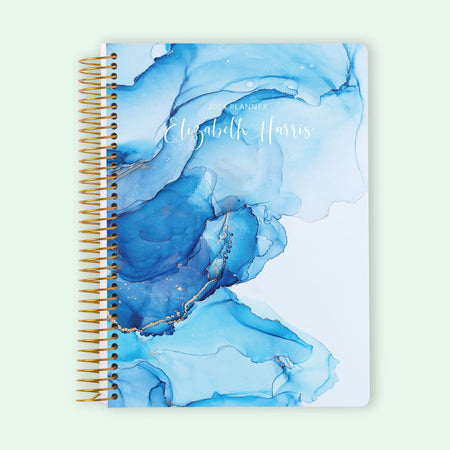 6x9 Student Planner - Blue Abstract Ink