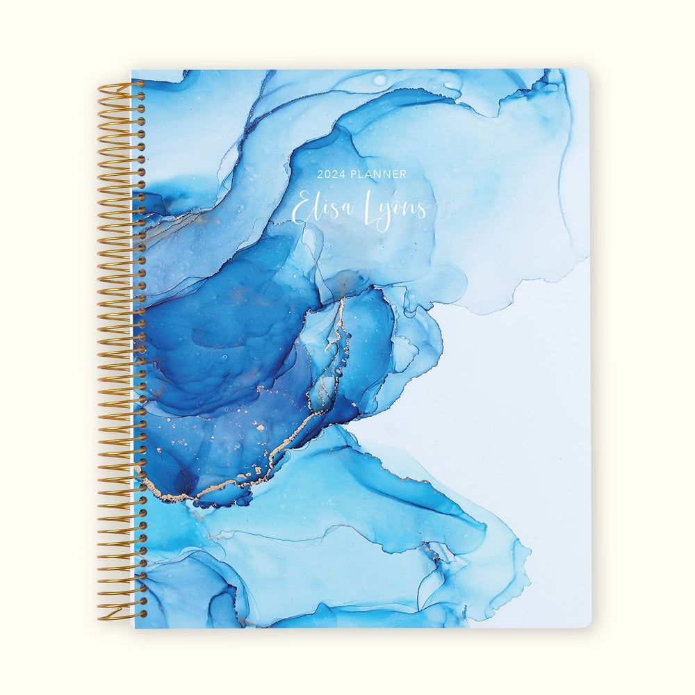 8.5x11 Monthly Planner - Bue Abstract Ink
