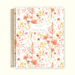 8.5x11 Monthly Planner - Field Flowers Pink